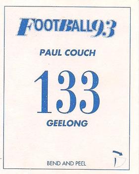 1993 Select AFL Stickers #133 Paul Couch Back